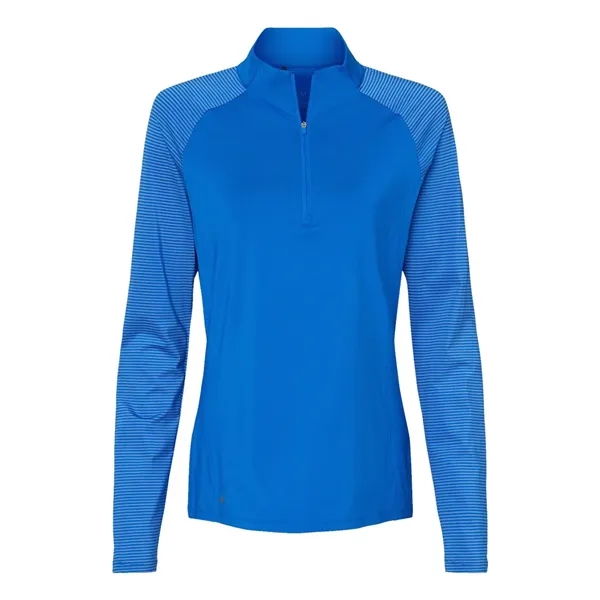Adidas Women's Stripe Block Quarter-Zip Pullover - Adidas Women's Stripe Block Quarter-Zip Pullover - Image 3 of 10