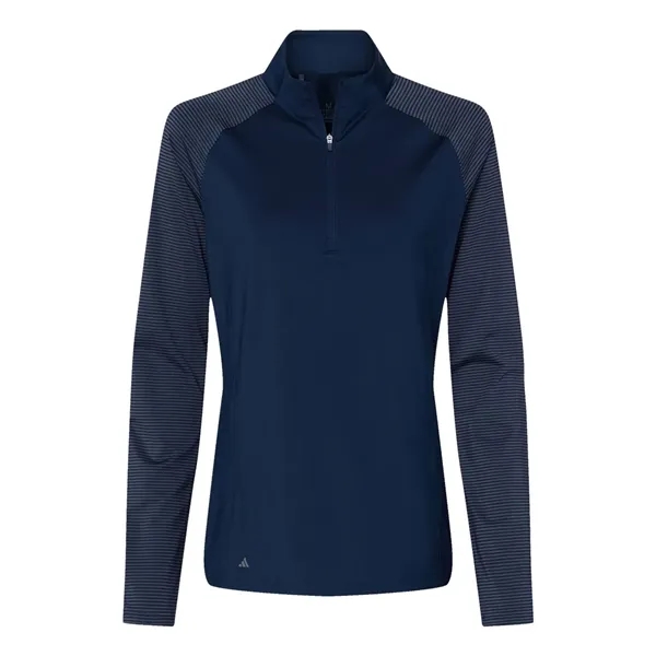 Adidas Women's Stripe Block Quarter-Zip Pullover - Adidas Women's Stripe Block Quarter-Zip Pullover - Image 7 of 10