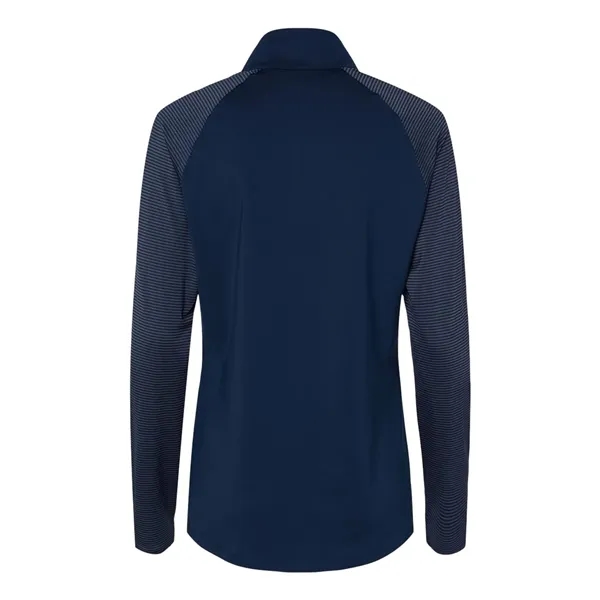 Adidas Women's Stripe Block Quarter-Zip Pullover - Adidas Women's Stripe Block Quarter-Zip Pullover - Image 8 of 10