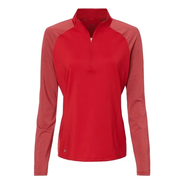 Adidas Women's Stripe Block Quarter-Zip Pullover - Adidas Women's Stripe Block Quarter-Zip Pullover - Image 9 of 10