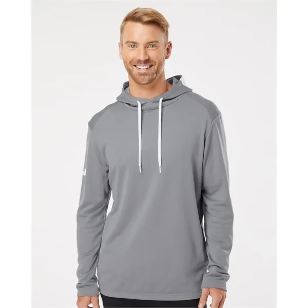 Adidas Men's Textured Mixed Media Hooded Sweatshirt - Adidas Men's Textured Mixed Media Hooded Sweatshirt - Image 0 of 8