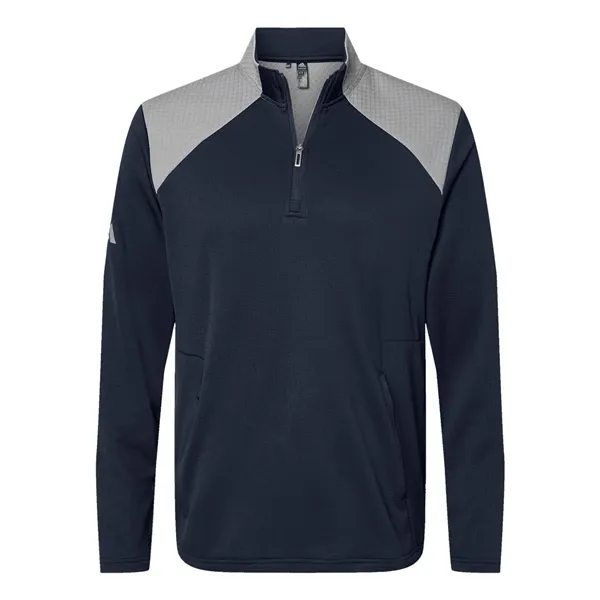 Adidas Men's Textured Mixed Media Quarter-Zip Pullover - Adidas Men's Textured Mixed Media Quarter-Zip Pullover - Image 3 of 6