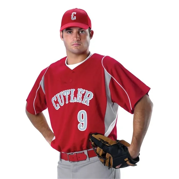 Alleson Athletic Youth Two Button Henley Baseball Jersey - Alleson Athletic Youth Two Button Henley Baseball Jersey - Image 0 of 2