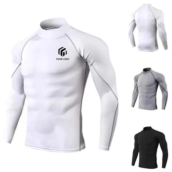 Long sleeve athletic workout tops men's compression shirts - Long sleeve athletic workout tops men's compression shirts - Image 0 of 3
