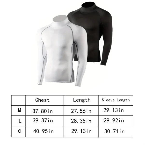 Long sleeve athletic workout tops men's compression shirts - Long sleeve athletic workout tops men's compression shirts - Image 1 of 3