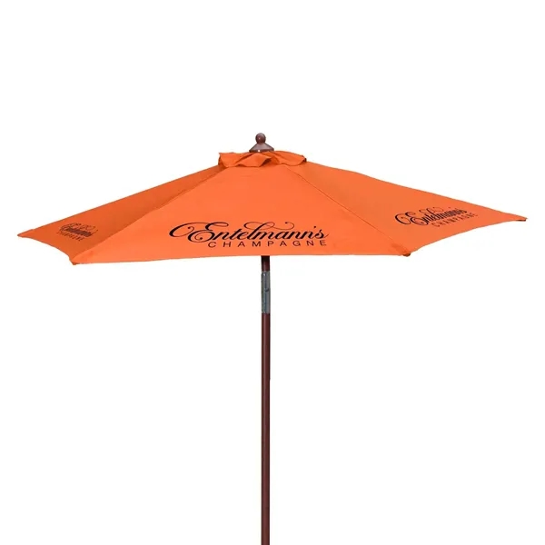 7' Wood Look Tilting Market Umbrella Kit (6 Imprints)