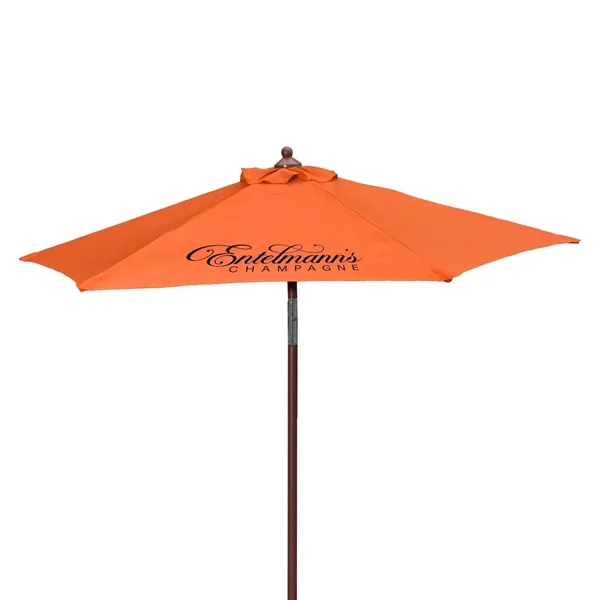 7' Wood Look Tilting Market Umbrella Kit (1 Imprint)