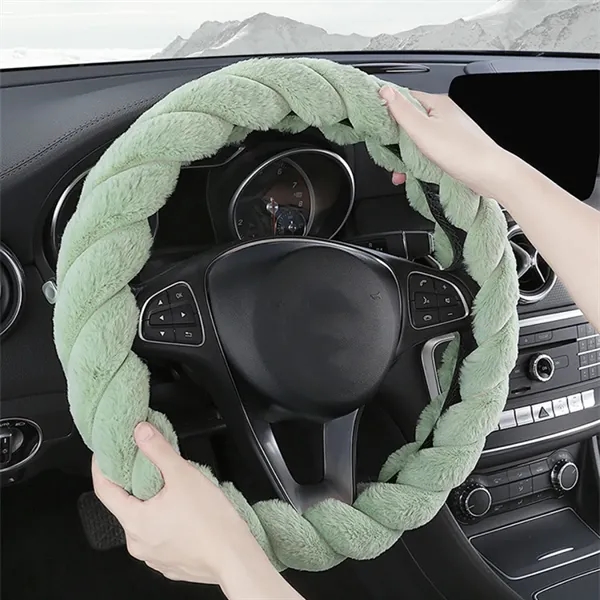 Twist Knit Plush Steering Wheel Cover - Twist Knit Plush Steering Wheel Cover - Image 4 of 4