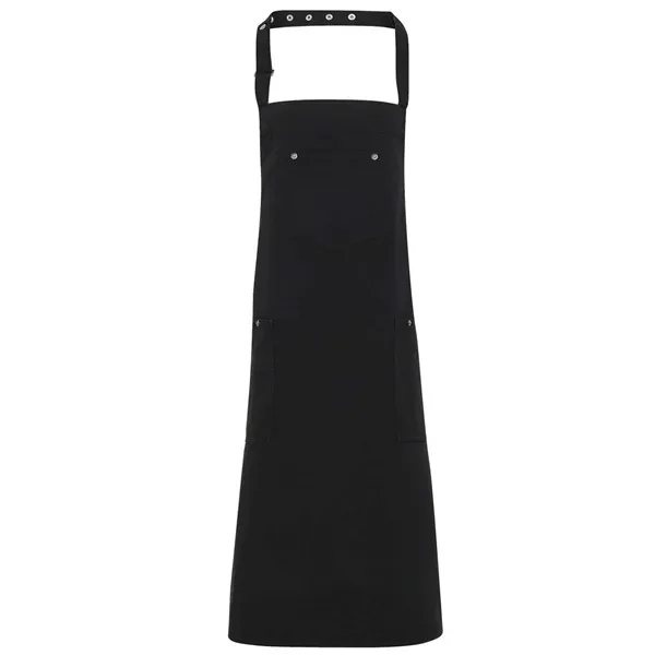 Artisan Collection by Reprime Cotton Chino Bib Apron with... - Artisan Collection by Reprime Cotton Chino Bib Apron with... - Image 1 of 4