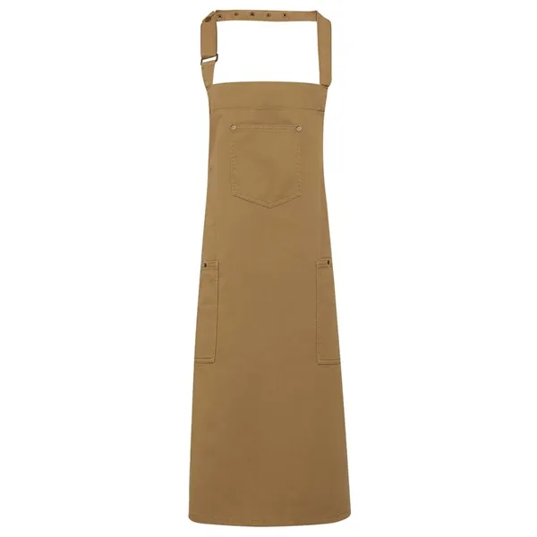 Artisan Collection by Reprime Cotton Chino Bib Apron with... - Artisan Collection by Reprime Cotton Chino Bib Apron with... - Image 2 of 4
