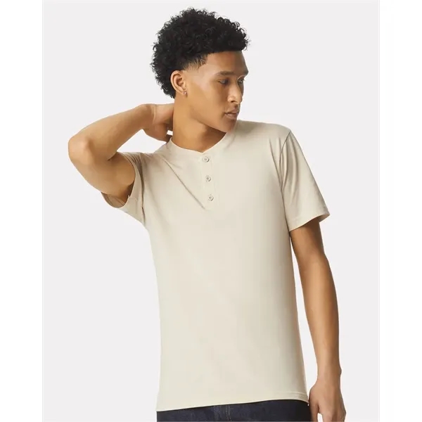 American Apparel Unisex CVC Henley Tee