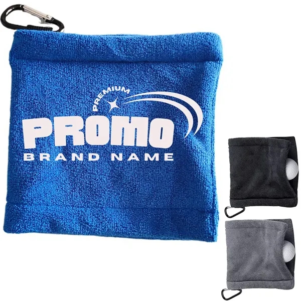 Towel With Carabiner For Golf Bag Club Accessories - Towel With Carabiner For Golf Bag Club Accessories - Image 0 of 4