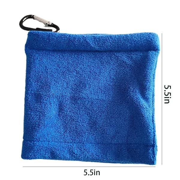 Towel With Carabiner For Golf Bag Club Accessories - Towel With Carabiner For Golf Bag Club Accessories - Image 1 of 4