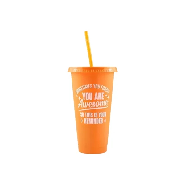 24OZ Colorful PP Straw Water Cup - 24OZ Colorful PP Straw Water Cup - Image 2 of 9