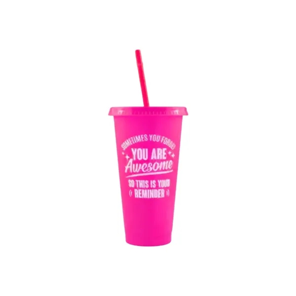 24OZ Colorful PP Straw Water Cup - 24OZ Colorful PP Straw Water Cup - Image 4 of 9
