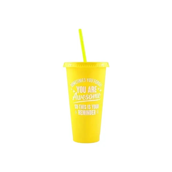 24OZ Colorful PP Straw Water Cup - 24OZ Colorful PP Straw Water Cup - Image 5 of 9