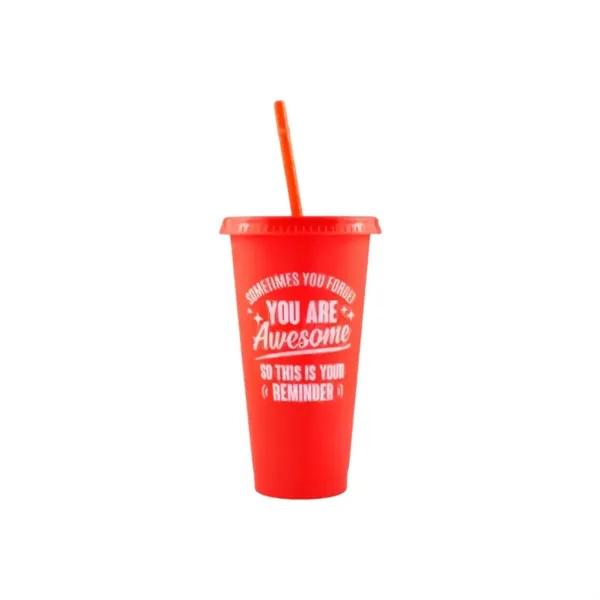 24OZ Colorful PP Straw Water Cup - 24OZ Colorful PP Straw Water Cup - Image 9 of 9
