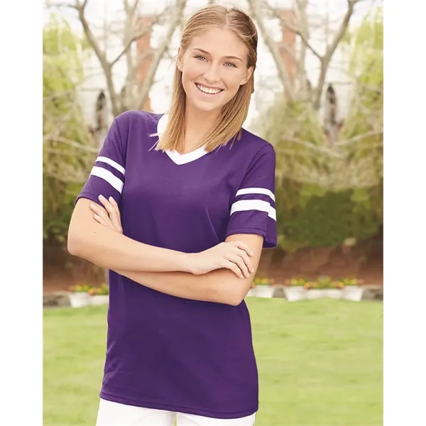 Augusta Sportswear V-Neck Jersey with Striped Sleeves - Augusta Sportswear V-Neck Jersey with Striped Sleeves - Image 0 of 72