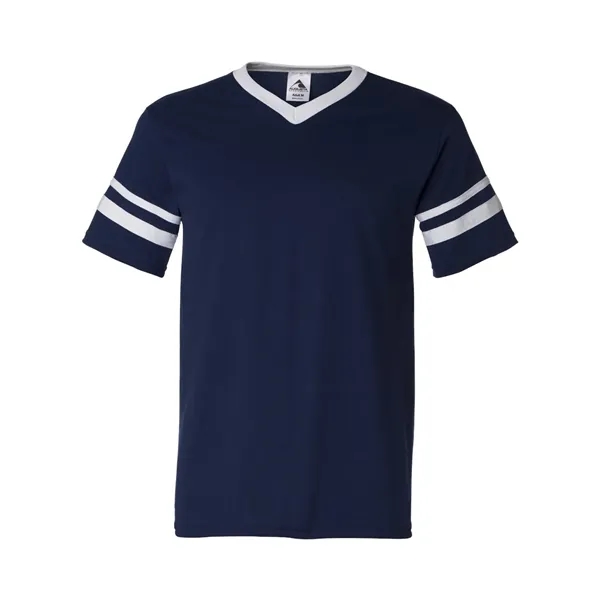 Augusta Sportswear V-Neck Jersey with Striped Sleeves - Augusta Sportswear V-Neck Jersey with Striped Sleeves - Image 32 of 72