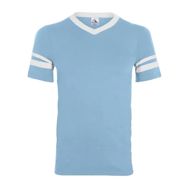Augusta Sportswear Youth V-Neck Jersey with Striped Sleeves - Augusta Sportswear Youth V-Neck Jersey with Striped Sleeves - Image 9 of 25