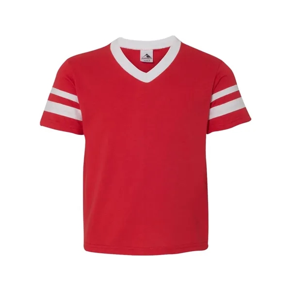 Augusta Sportswear Youth V-Neck Jersey with Striped Sleeves - Augusta Sportswear Youth V-Neck Jersey with Striped Sleeves - Image 13 of 25