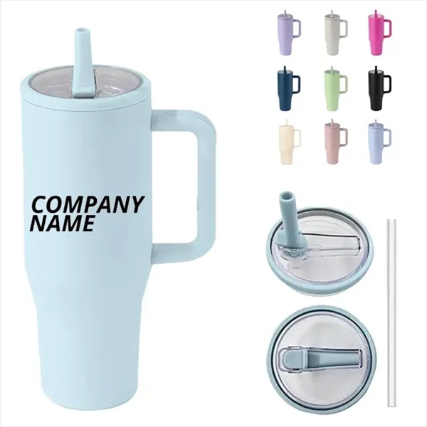 Mug Inter 40oz Insulated Travel Mug with Flip Straw & Handle - Interform