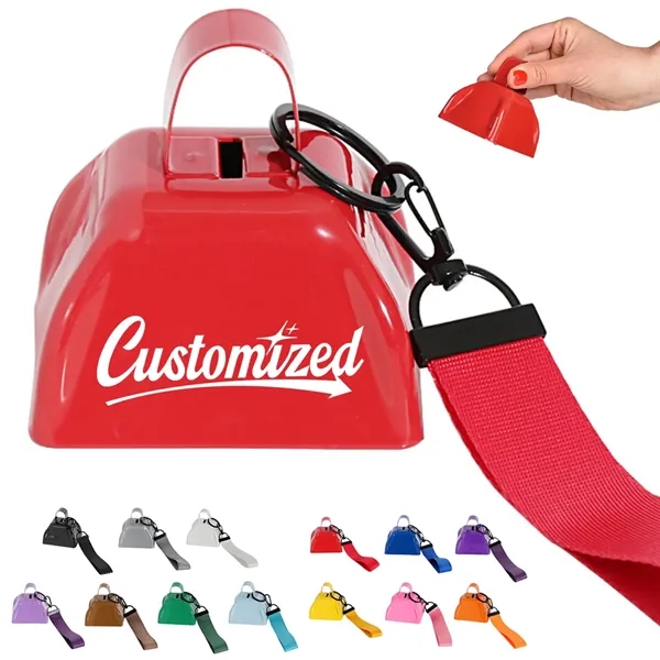 Mini Promotional Cowbell with Strap - Mini Promotional Cowbell with Strap - Image 0 of 5