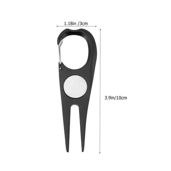 Golf Divot Tool with Bottle Opener and Carabiner Clip - Golf Divot Tool with Bottle Opener and Carabiner Clip - Image 1 of 7