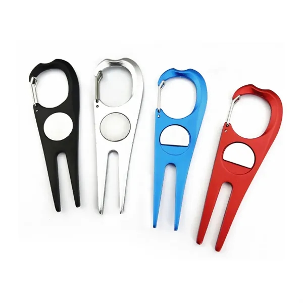 Golf Divot Tool with Bottle Opener and Carabiner Clip - Golf Divot Tool with Bottle Opener and Carabiner Clip - Image 2 of 7