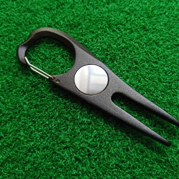 Golf Divot Tool with Bottle Opener and Carabiner Clip - Golf Divot Tool with Bottle Opener and Carabiner Clip - Image 4 of 7