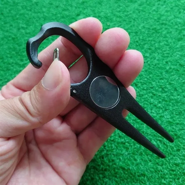 Golf Divot Tool with Bottle Opener and Carabiner Clip - Golf Divot Tool with Bottle Opener and Carabiner Clip - Image 5 of 7