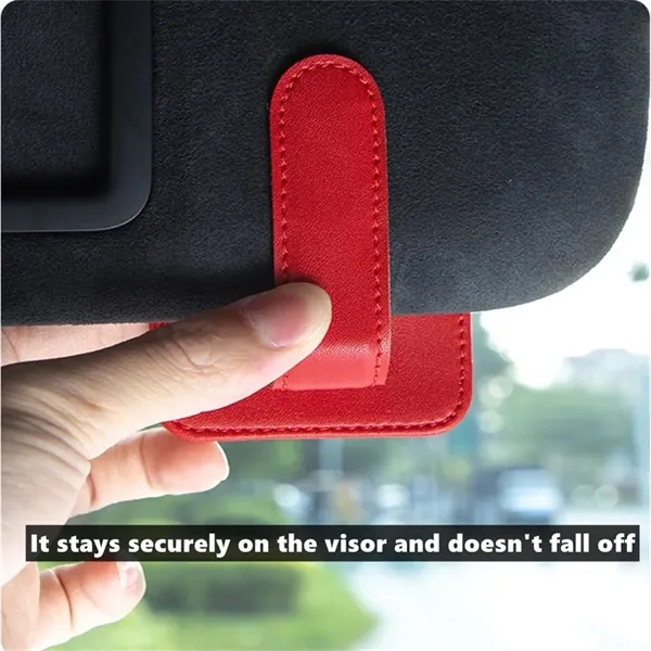 Magnetic Leather Sunglasses Holder For Car Sun visor - Magnetic Leather Sunglasses Holder For Car Sun visor - Image 1 of 2