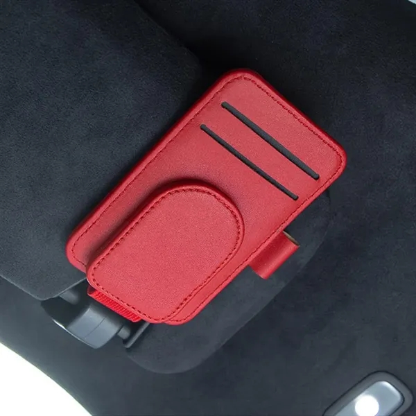 Magnetic Leather Sunglasses Holder For Car Sun visor - Magnetic Leather Sunglasses Holder For Car Sun visor - Image 2 of 2