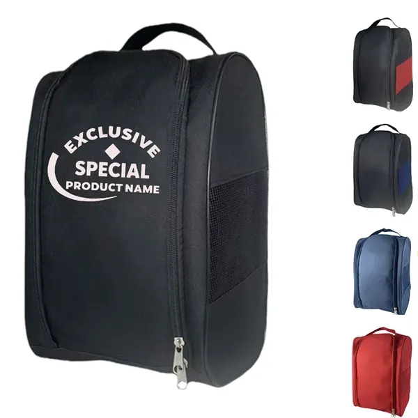 Golf Zippered Breathable Shoe Bag With Buckle Handle - Golf Zippered Breathable Shoe Bag With Buckle Handle - Image 0 of 4