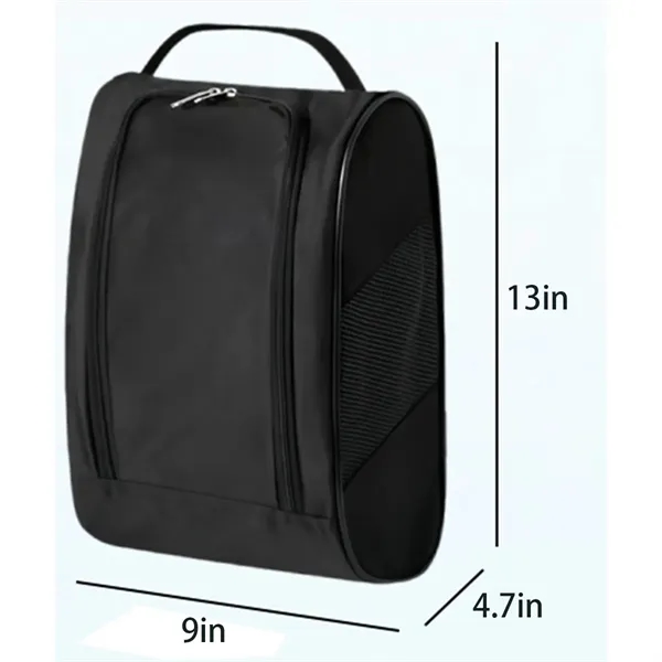 Golf Zippered Breathable Shoe Bag With Buckle Handle - Golf Zippered Breathable Shoe Bag With Buckle Handle - Image 1 of 4