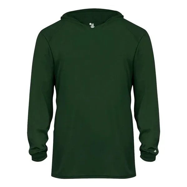Badger Youth B-Core Long Sleeve Hooded T-Shirt - Badger Youth B-Core Long Sleeve Hooded T-Shirt - Image 7 of 34