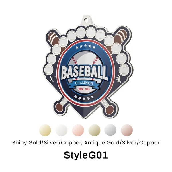 UV Printed Baseball Medals - UV Printed Baseball Medals - Image 4 of 8