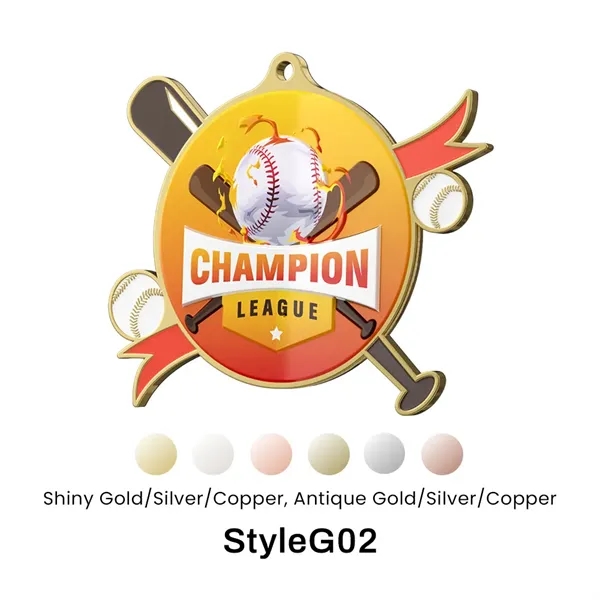 UV Printed Baseball Medals - UV Printed Baseball Medals - Image 5 of 8