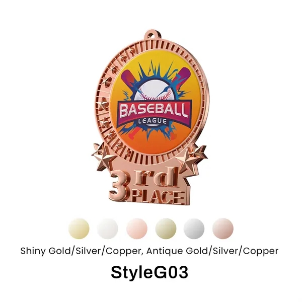 UV Printed Baseball Medals - UV Printed Baseball Medals - Image 5 of 11