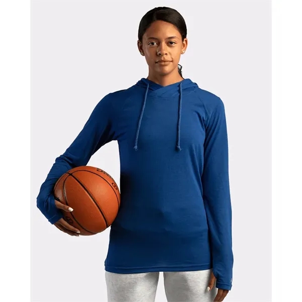 Badger Women's Tri-Blend Surplice Long Sleeve Hooded T-Shirt - Badger Women's Tri-Blend Surplice Long Sleeve Hooded T-Shirt - Image 0 of 31