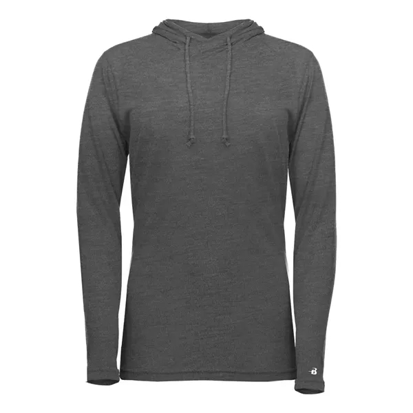 Badger Women's Tri-Blend Surplice Long Sleeve Hooded T-Shirt - Badger Women's Tri-Blend Surplice Long Sleeve Hooded T-Shirt - Image 3 of 31