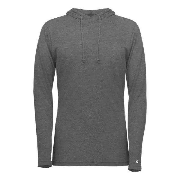 Badger Women's Tri-Blend Surplice Long Sleeve Hooded T-Shirt - Badger Women's Tri-Blend Surplice Long Sleeve Hooded T-Shirt - Image 9 of 31