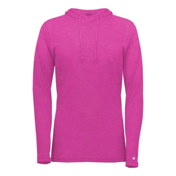 Badger Women's Tri-Blend Surplice Long Sleeve Hooded T-Shirt - Badger Women's Tri-Blend Surplice Long Sleeve Hooded T-Shirt - Image 11 of 31