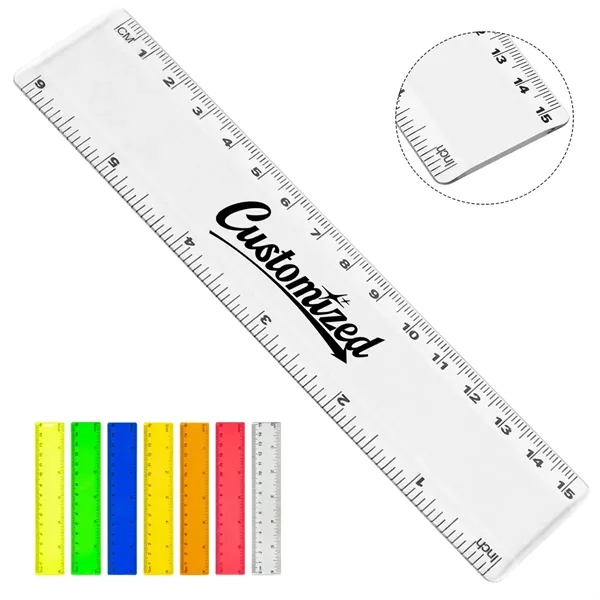 6'' Customizable Dual Scale Plastic Ruler School Promotions - 6'' Customizable Dual Scale Plastic Ruler School Promotions - Image 0 of 5