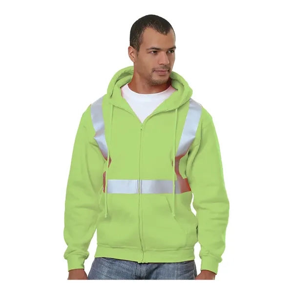 Bayside Men's USA-Made Hi-Visibility Full-Zip Hooded Swea...