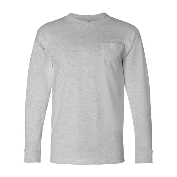 Bayside Unisex USA-Made Long Sleeve Pocket T-Shirt - Bayside Unisex USA-Made Long Sleeve Pocket T-Shirt - Image 10 of 29
