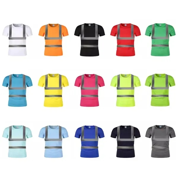 Reflective Safety Polo Workwear Quick-Dry T-Shirt Clothes - Reflective Safety Polo Workwear Quick-Dry T-Shirt Clothes - Image 2 of 5