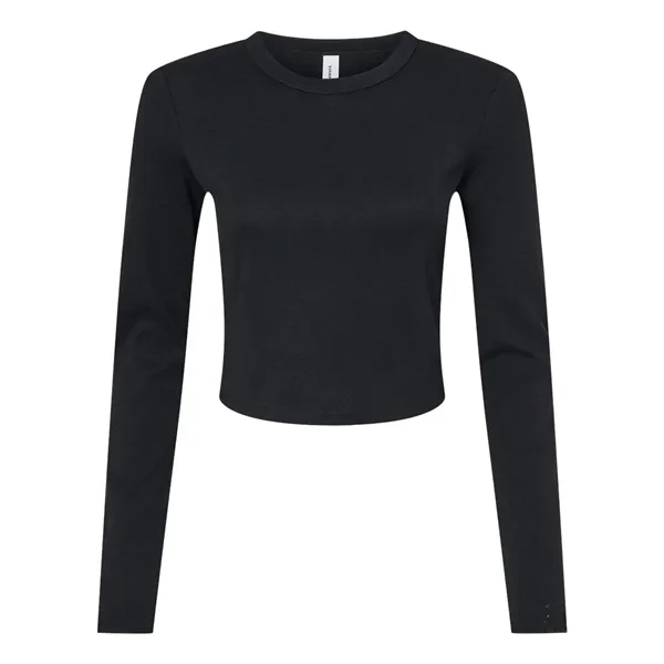 BELLA + CANVAS Women's Micro Rib Long Sleeve Baby Tee - BELLA + CANVAS Women's Micro Rib Long Sleeve Baby Tee - Image 3 of 10
