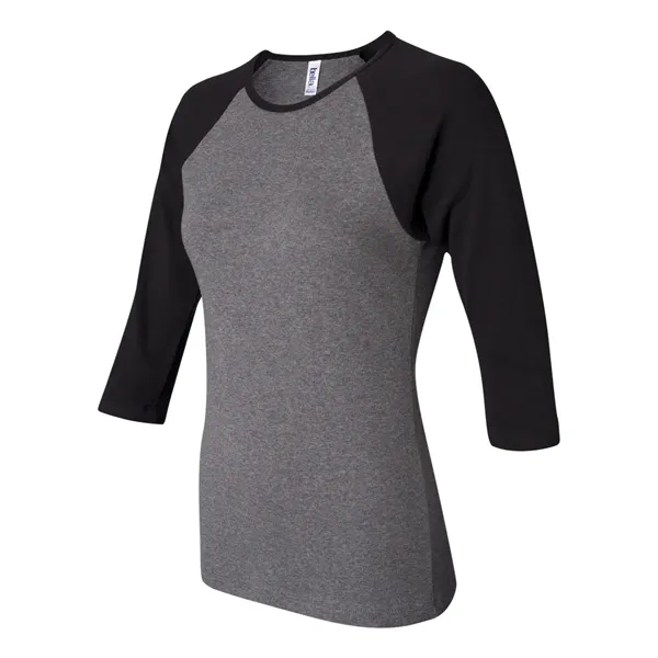 BELLA + CANVAS Women's 1X1 Baby Rib Raglan Three-Quarter ... - BELLA + CANVAS Women's 1X1 Baby Rib Raglan Three-Quarter ... - Image 5 of 15