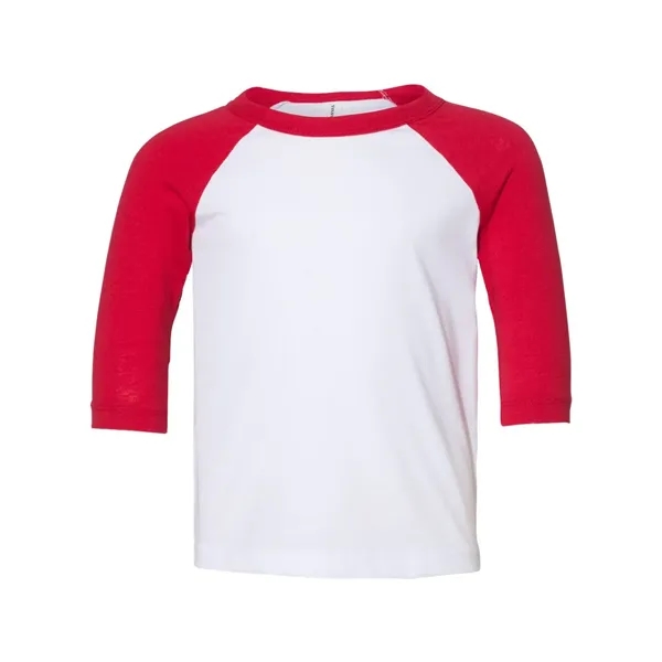 BELLA + CANVAS Toddler Three-Quarter Sleeve Baseball Tee - BELLA + CANVAS Toddler Three-Quarter Sleeve Baseball Tee - Image 8 of 10